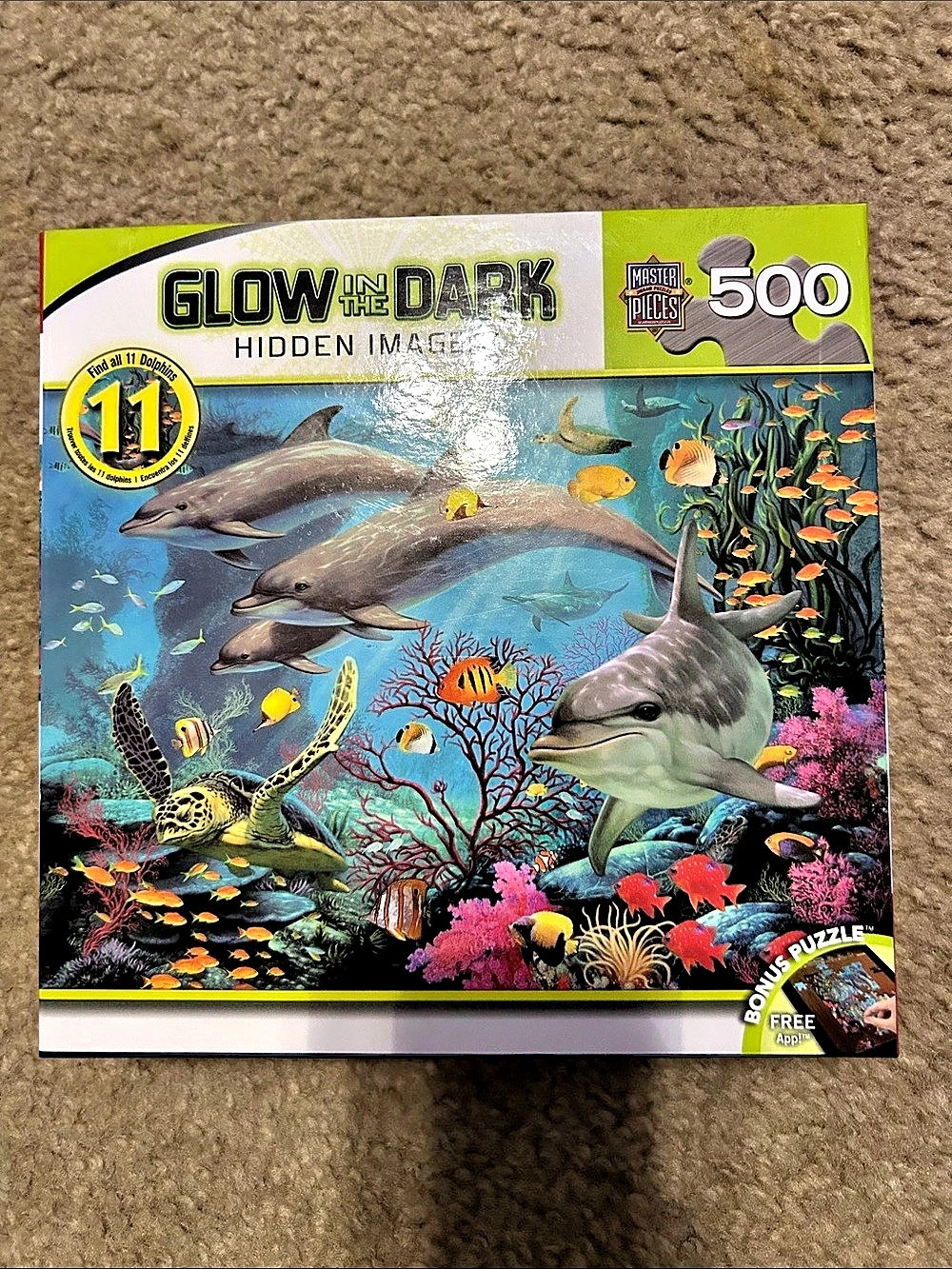 MasterPieces Sea Serenity Glow In The Dark Hidden Images Jigsaw Puzzle 500-Piece